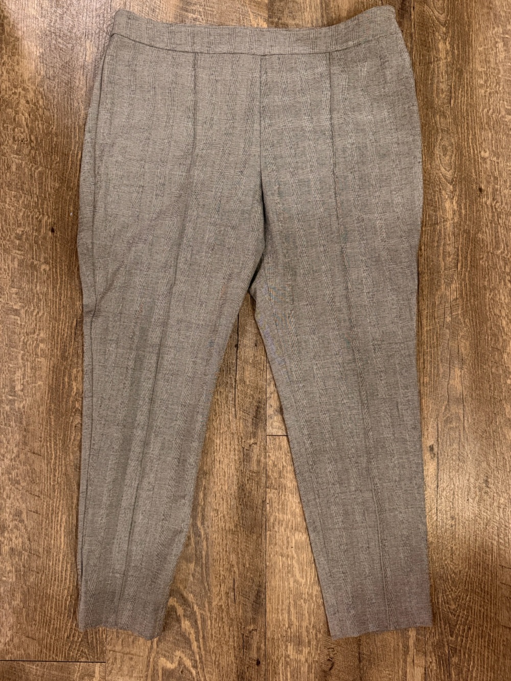 Talbots Gray Plaid High-Waist Skinny Ankle Pants 14P Petite